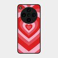 Latte Love Patter Glass Case Cover - Red For Oppo Find X8 Pro 5G