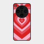 Latte Love Patter Glass Case Cover - Red For Oppo Find X8 Pro 5G