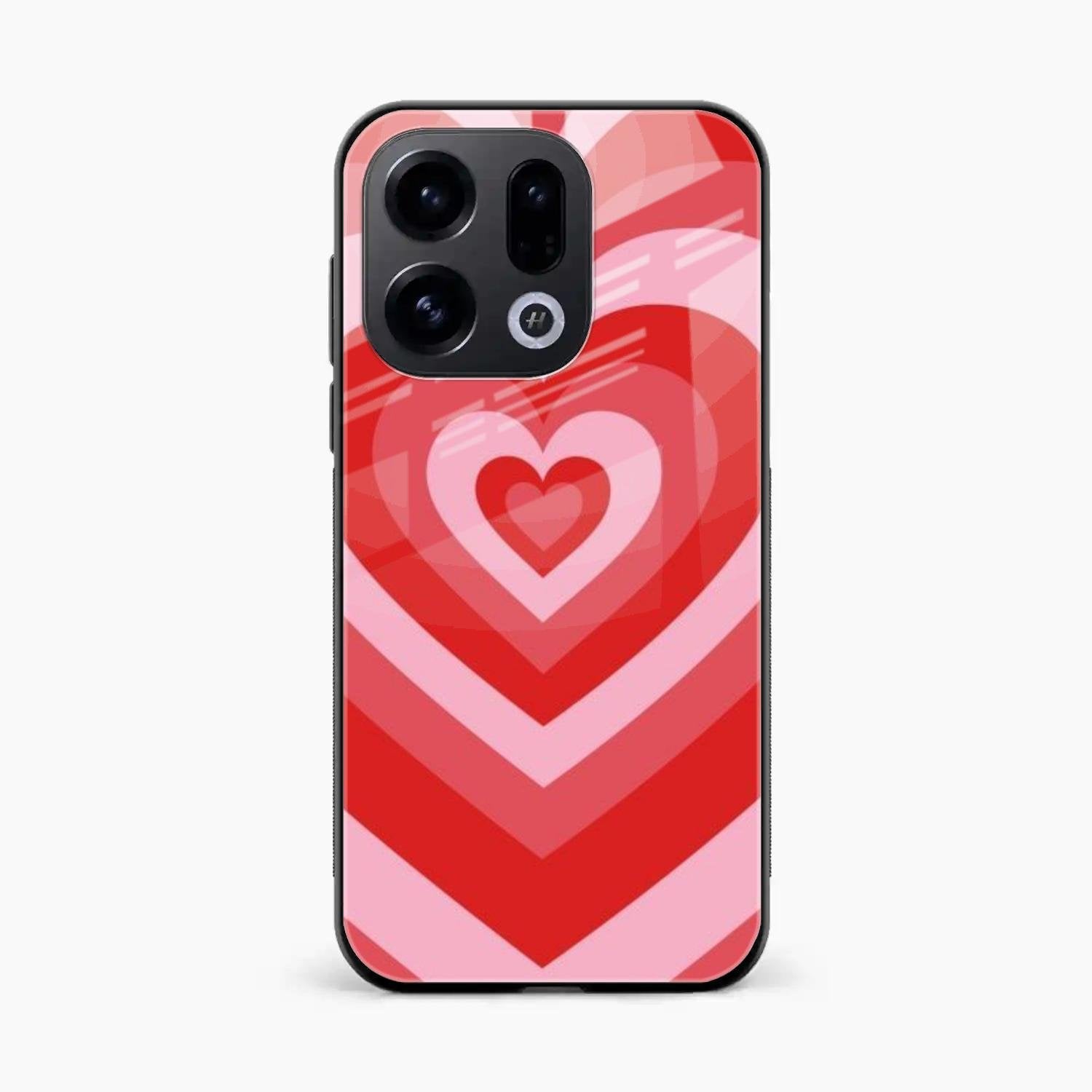 Latte Love Patter Glass Case Cover - Red For Oppo Find X9 5G