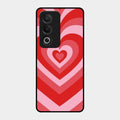 Latte Love Patter Glass Case Cover - Red For Oppo K12X 5G
