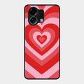 Latte Love Patter Glass Case Cover - Red For Oppo K13 Turbo 5G