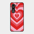 Latte Love Patter Glass Case Cover - Red For Oppo K13X 5G
