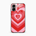 Latte Love Patter Glass Case Cover - Red For Oppo K14x 5G