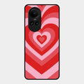 Latte Love Patter Glass Case Cover - Red For Oppo Reno 10 Pro 5G