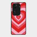 Latte Love Patter Glass Case Cover - Red For Oppo Reno 11 Pro 5G