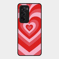 Latte Love Patter Glass Case Cover - Red For Oppo Reno 12 5G