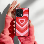 Latte Love Patter Glass Case Cover - Red For Oppo - ShopOnCliQ