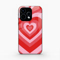 Latte Love Patter Glass Case Cover - Red For Oppo Reno 15 5G