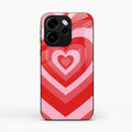 Latte Love Patter Glass Case Cover - Red For Oppo Reno 15C 5G