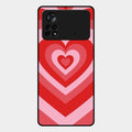Latte Love Patter Glass Case Cover - Red For Poco X4 Pro 5G