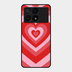 Latte Love Patter Glass Case Cover - Red For Poco X6 Pro 5G