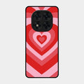 Latte Love Patter Glass Case Cover - Red For Poco X7 5G