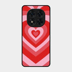 Latte Love Patter Glass Case Cover - Red For Poco X7 5G