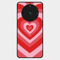 Latte Love Patter Glass Case Cover - Red For Realme 11 Pro Plus 5G