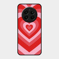 Latte Love Patter Glass Case Cover - Red For Realme 12 Plus 5G