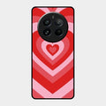 Latte Love Patter Glass Case Cover - Red For Realme 12 Pro 5G