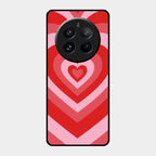 Latte Love Patter Glass Case Cover - Red For Realme 12 Pro 5G