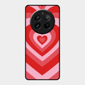 Latte Love Patter Glass Case Cover - Red For Realme 12 Pro Plus 5G