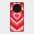 Latte Love Patter Glass Case Cover - Red For Realme 13 5G