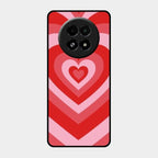 Latte Love Patter Glass Case Cover - Red For Realme 13 5G