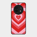 Latte Love Patter Glass Case Cover - Red For Realme 13 Plus 5G