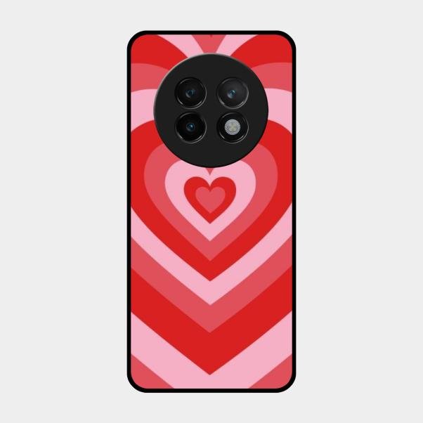 Latte Love Patter Glass Case Cover - Red For Realme 13 Plus 5G