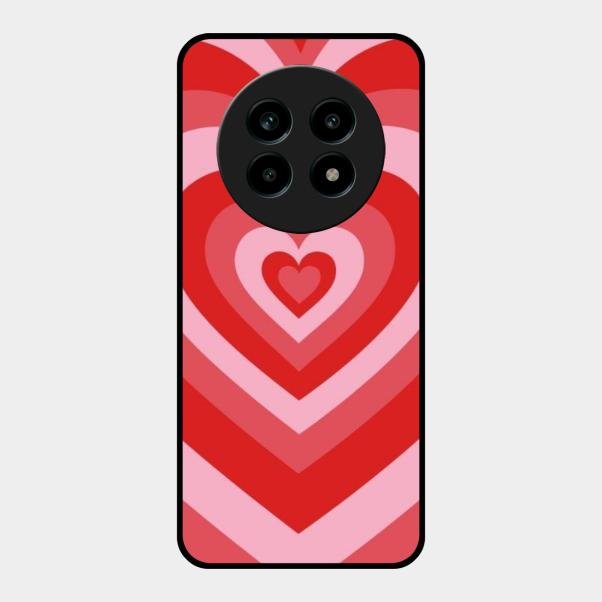 Latte Love Patter Glass Case Cover - Red For Realme 13 Pro 5G