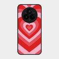 Latte Love Patter Glass Case Cover - Red For Realme 14 Pro 5G