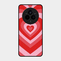 Latte Love Patter Glass Case Cover - Red For Realme 14 Pro Plus 5G