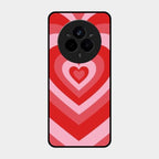 Latte Love Patter Glass Case Cover - Red For Realme 14 Pro Plus 5G