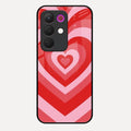 Latte Love Patter Glass Case Cover - Red For Realme 15X 5G