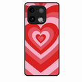 Latte Love Patter Glass Case Cover - Red For Realme 16 Pro Plus 5G
