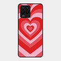Latte Love Patter Glass Case Cover - Red For Realme 8 Pro