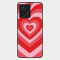 Latte Love Patter Glass Case Cover - Red For Realme 9 Pro Plus 5G
