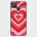 Latte Love Patter Glass Case Cover - Red For Realme C25Y