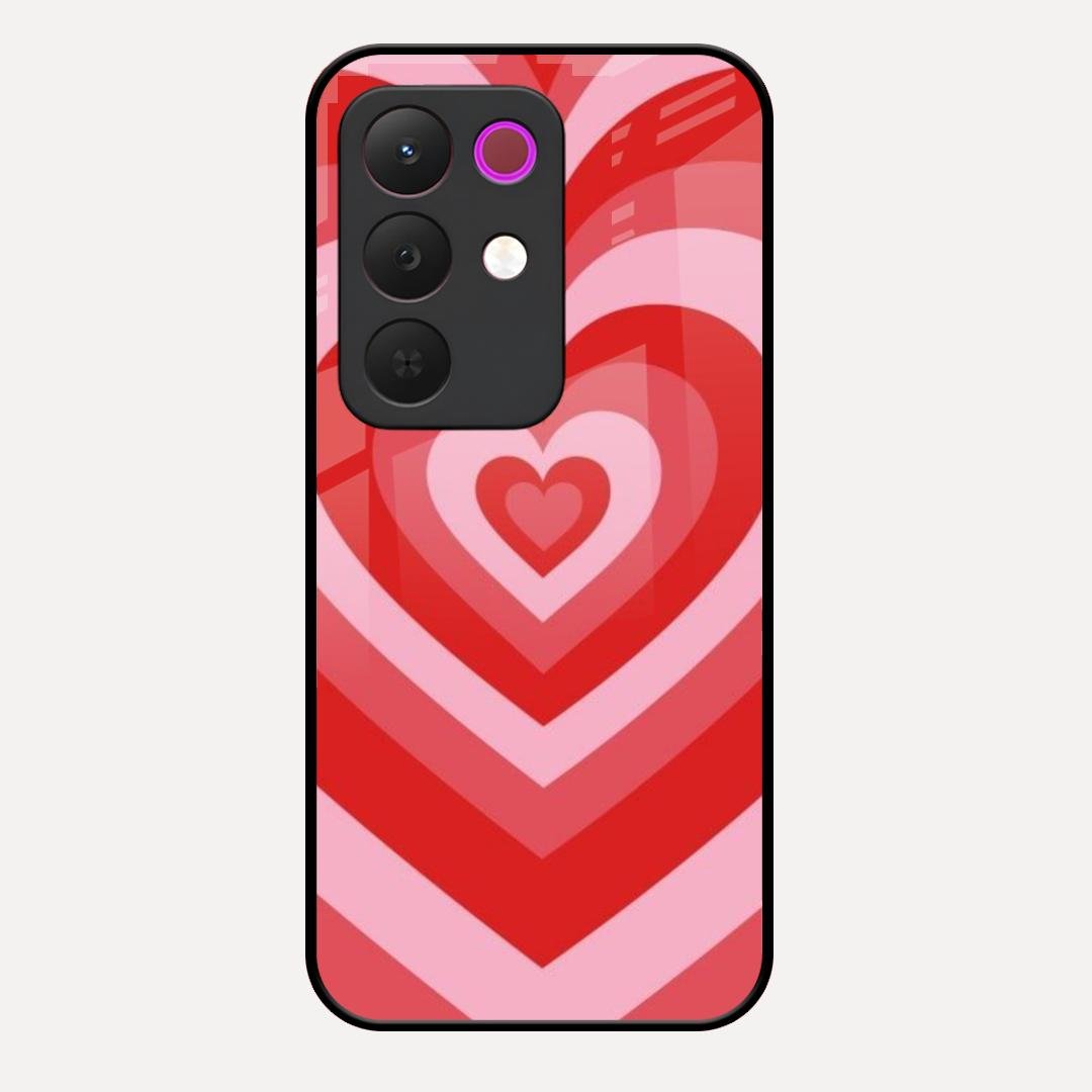 Latte Love Patter Glass Case Cover - Red For Realme C85 5G