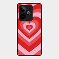 Latte Love Patter Glass Case Cover - Red For Realme Gt 7 5G