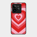 Latte Love Patter Glass Case Cover - Red For Realme Gt 7 Pro