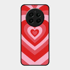 Latte Love Patter Glass Case Cover - Red For Realme Narzo 70 5G