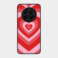 Latte Love Patter Glass Case Cover - Red For Realme Narzo 70 Pro 5G