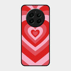 Latte Love Patter Glass Case Cover - Red For Realme Narzo 70 Pro 5G