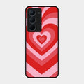 Latte Love Patter Glass Case Cover - Red For Realme Narzo 80X 5G