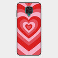 Latte Love Patter Glass Case Cover - Red For Redmi Note 10 Lite