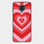 Latte Love Patter Glass Case Cover - Red For Redmi Note 10 Lite