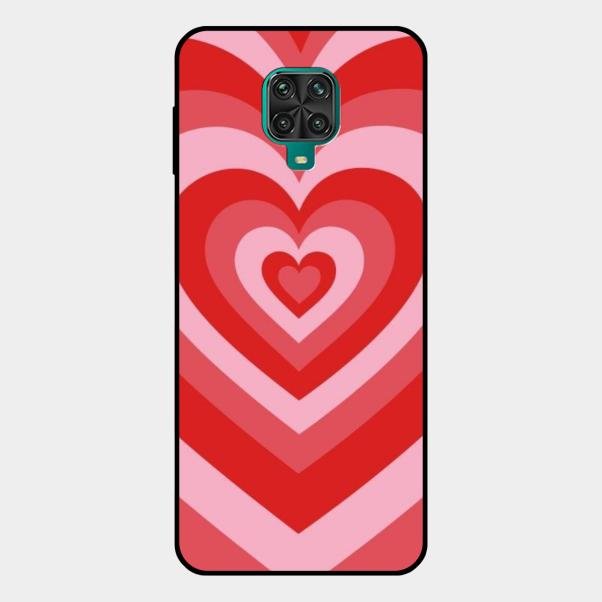 Latte Love Patter Glass Case Cover - Red For Redmi Note 10 Lite