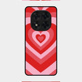 Latte Love Patter Glass Case Cover - Red For Redmi Note 14 Pro 5G