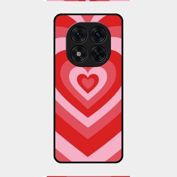 Latte Love Patter Glass Case Cover - Red For Redmi Note 14 Pro 5G