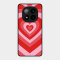 Latte Love Patter Glass Case Cover - Red For Redmi Note 14 Pro Plus 5G