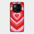 Latte Love Patter Glass Case Cover - Red For Redmi Note 14 Pro Plus 5G