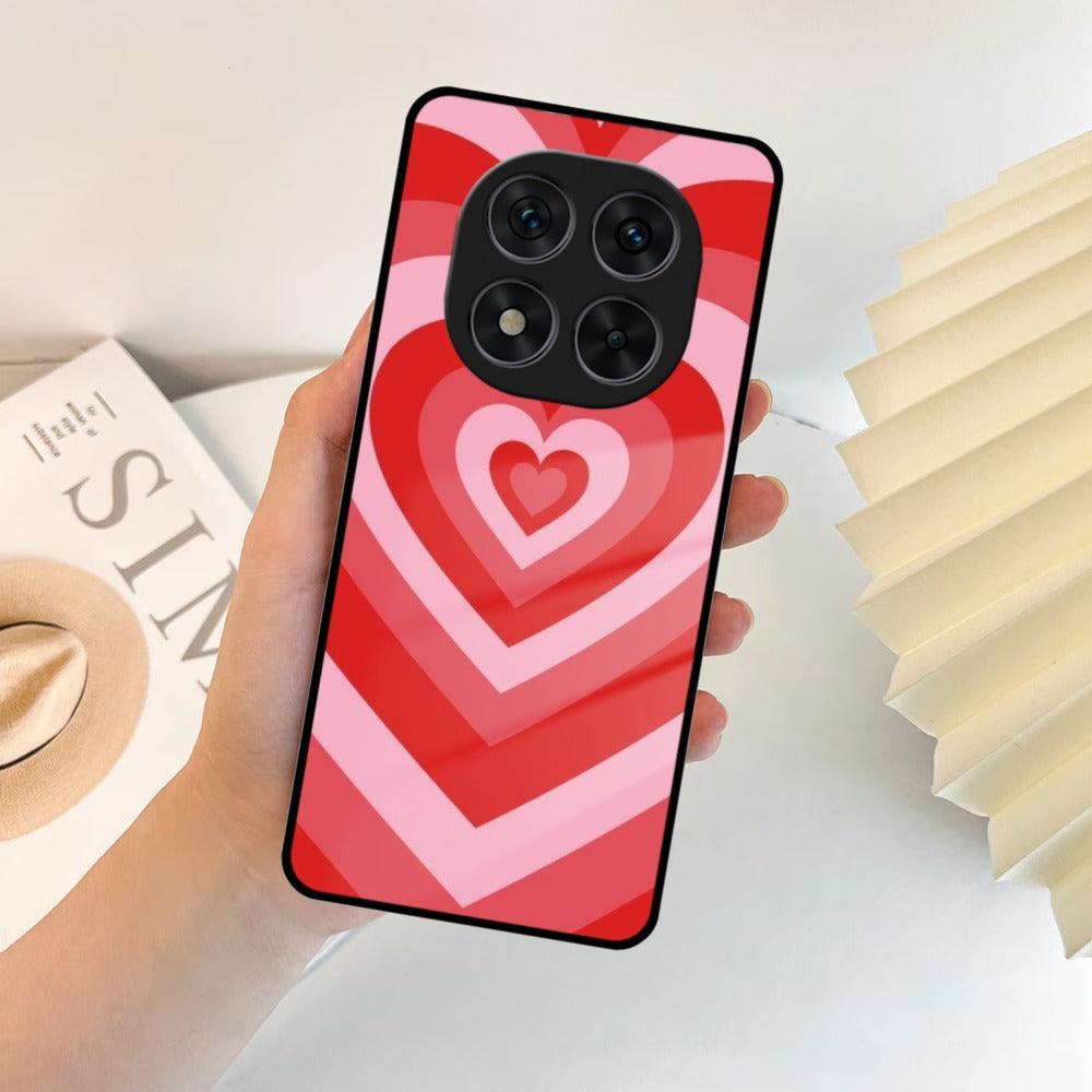 Latte Love Patter Glass Case Cover - Red Redmi/Xiaomi